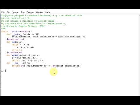 python program to reduce fractions - YouTube