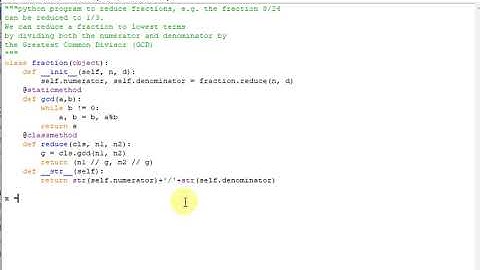 python program to reduce fractions