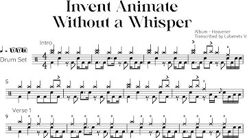 Invent Animate - Without a Whisper (Drum transcription) | The Drumscribe Universe
