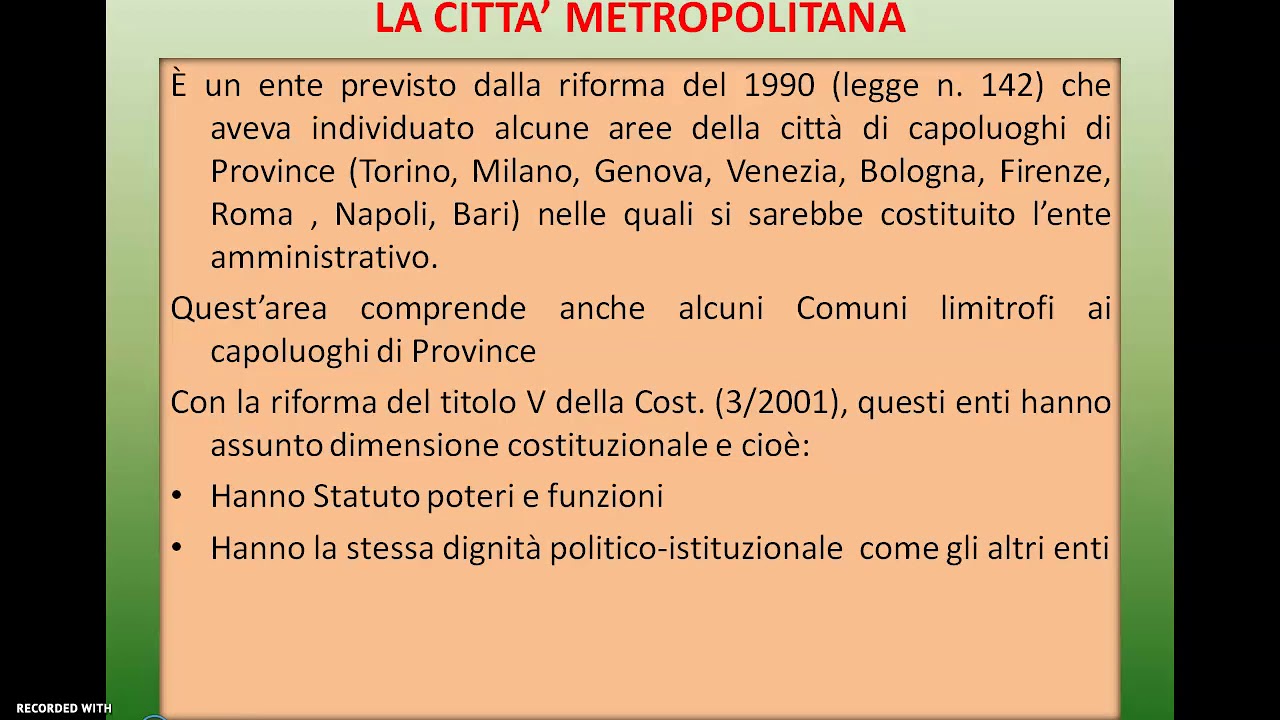 PROVINCE E CITTA' METROPOLITANE - YouTube