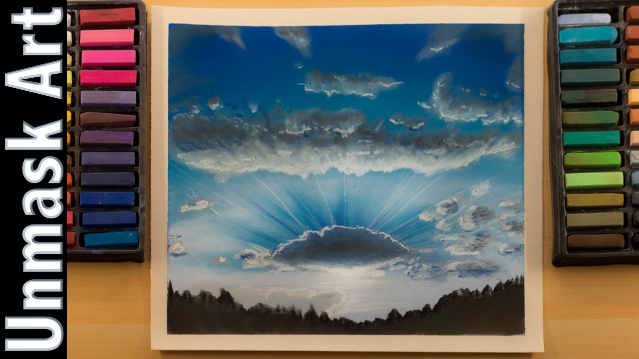 unmasked Sunset Clouds | Soft Pastel Drawing Time Lapse