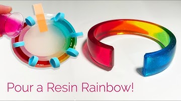 Pour Resin Rainbows!  Learn how to cast these colorful cuff bracelets with little-windows.com