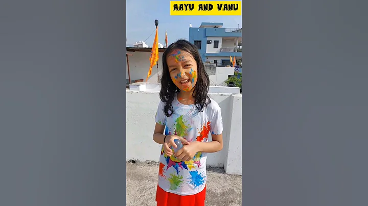 Mini Vlog 333- Holi Hai...🔫 🥰🤩 #aayuandvanu #shorts #youtubeshorts #minivlog #holi