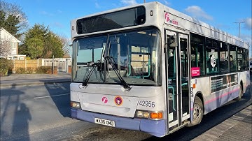 (LAST DART) First Essex (Hadleigh) WX06 OMO 42956 Dennis Dart Plaxton Pointer on Route 20
