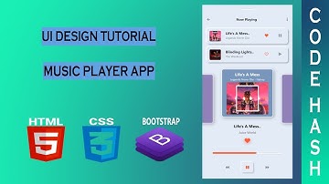 UI Design Tutorial - Music Player App UI | HTML CSS BOOTSTRAP