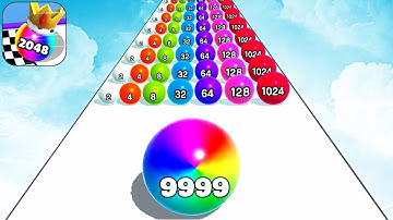 📌Satisfying Mobile Game Ball Merge Run 2048 Top Free Gameplay Android Max Speed Run All Levels