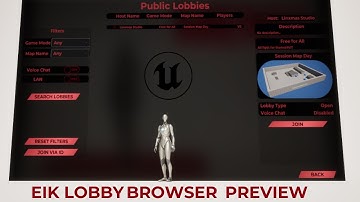 Unreal Engine Online Service Lobby System Preview