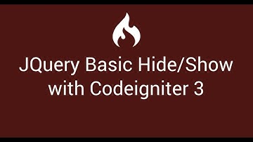 12 Jquery Basic hide and show with Codeigniter 3