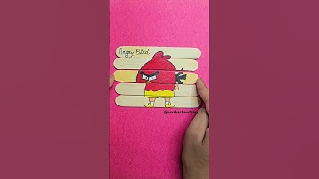 Angry Bird drawing on stick #shorts #viral #youtubeshorts #angrybirds #cartoon #art #drawing