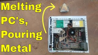 Shredding & Melting Recycled Computers: Gold, Silver, Copper, Scrap Metal Recovery