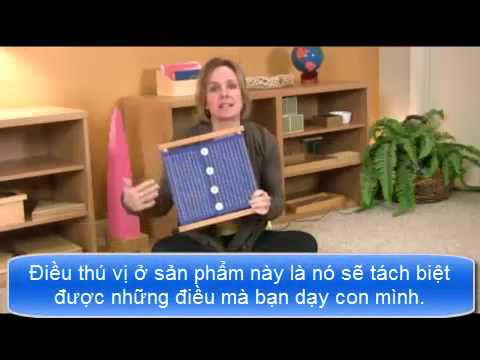 Hướng dẫn thực hành Montessori Kỹ năng sống Khung vải cài cúc áo cỡ lớn