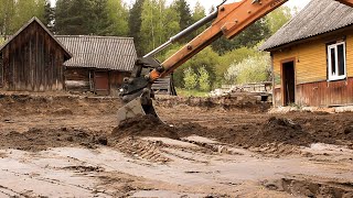 : Renovation of the Forest Hut. The first stage of the terrace has been completed. Mow the grass