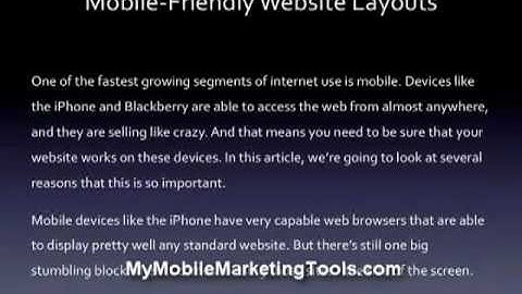 Why You Need A Mobile Friendly Website
