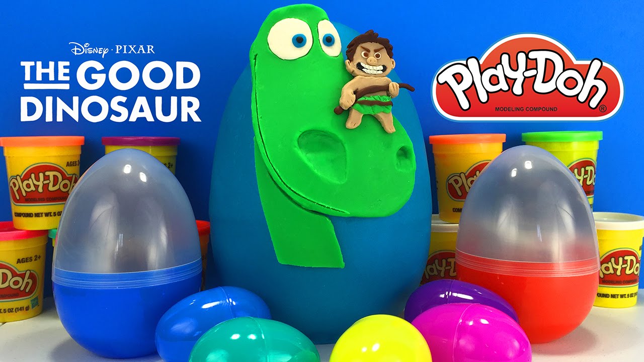 THE GOOD DINOSAUR SURPISE EGGS - Play Doh Disney With Arlo & Spot ...