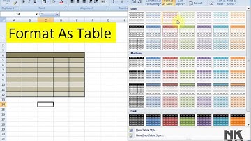 Lesson 18 The Format as Table Microsoft Office Excel 2007 2010 free Educational video Training Tutor