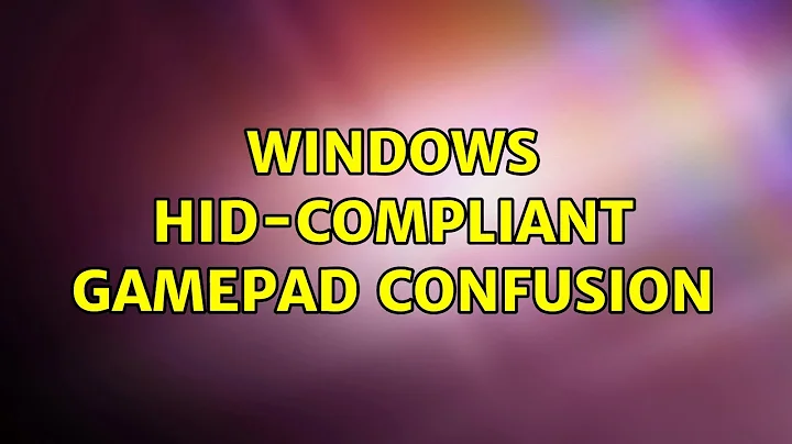 Windows HID-compliant gamepad confusion