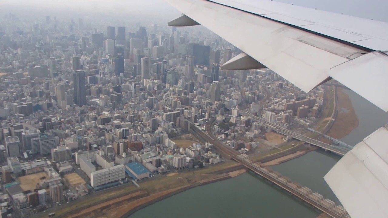 飛行機 機窓展望 大阪上空からの眺め 伊丹空港着陸 Pc視聴推奨 Youtube