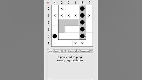 Grey is Odd - Today grids. Solution level 3 6X6 dated 04-21-2024 #logicpuzzles #logicgames  #games