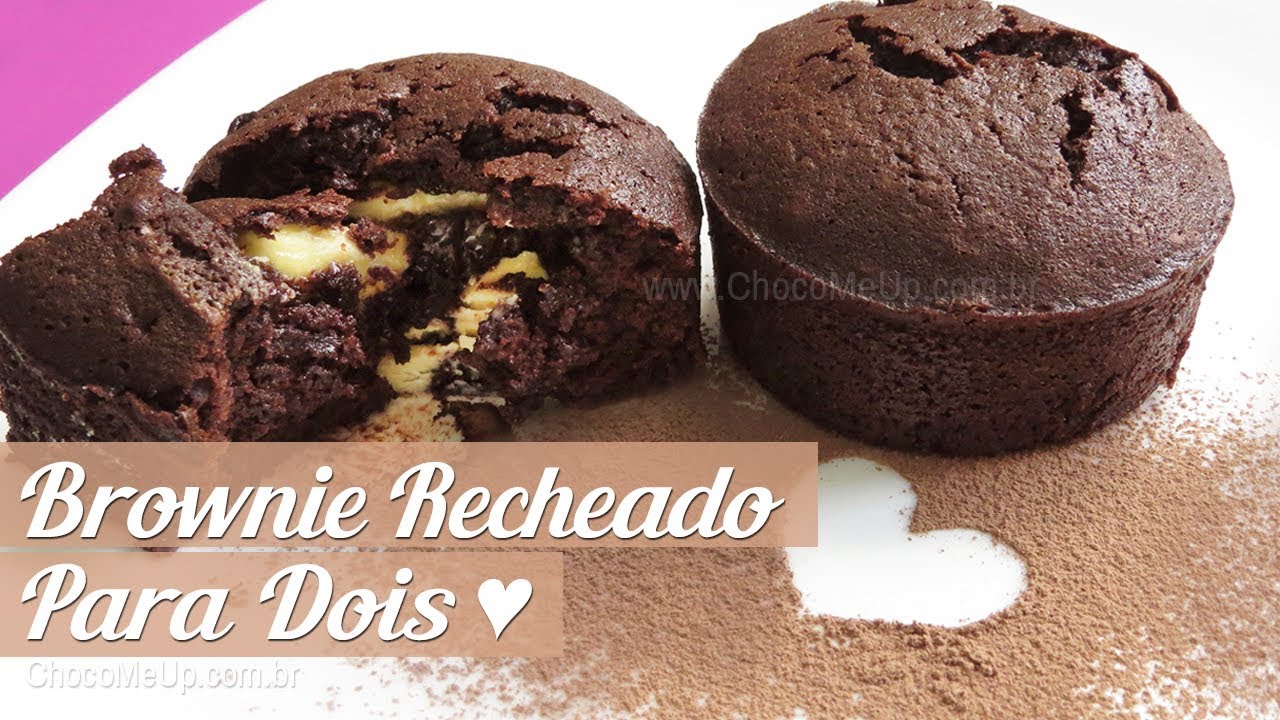 RECEITA DE BROWNIE RÁPIDO RECHEADO PARA DOIS ESPECIAL DIA DOS NAMORADOS CHOCO ME UP!