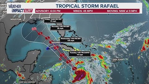 Tropical Storm Rafael forming in the gulf