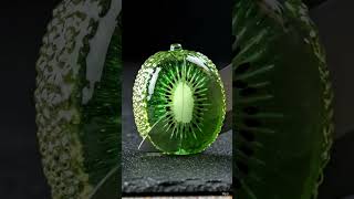 cutting glass kiwi ASMR #satisfying