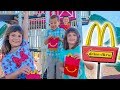 Kate and Lilly get McDonald's Happy Meals and Play at the Playground with Friends!