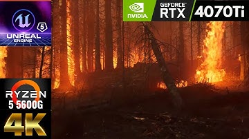 4K Unreal Engine 5.2  Realistic Graphics [Burned Dead Forest: The Inferno] Rtx 4070Ti #unrealengine