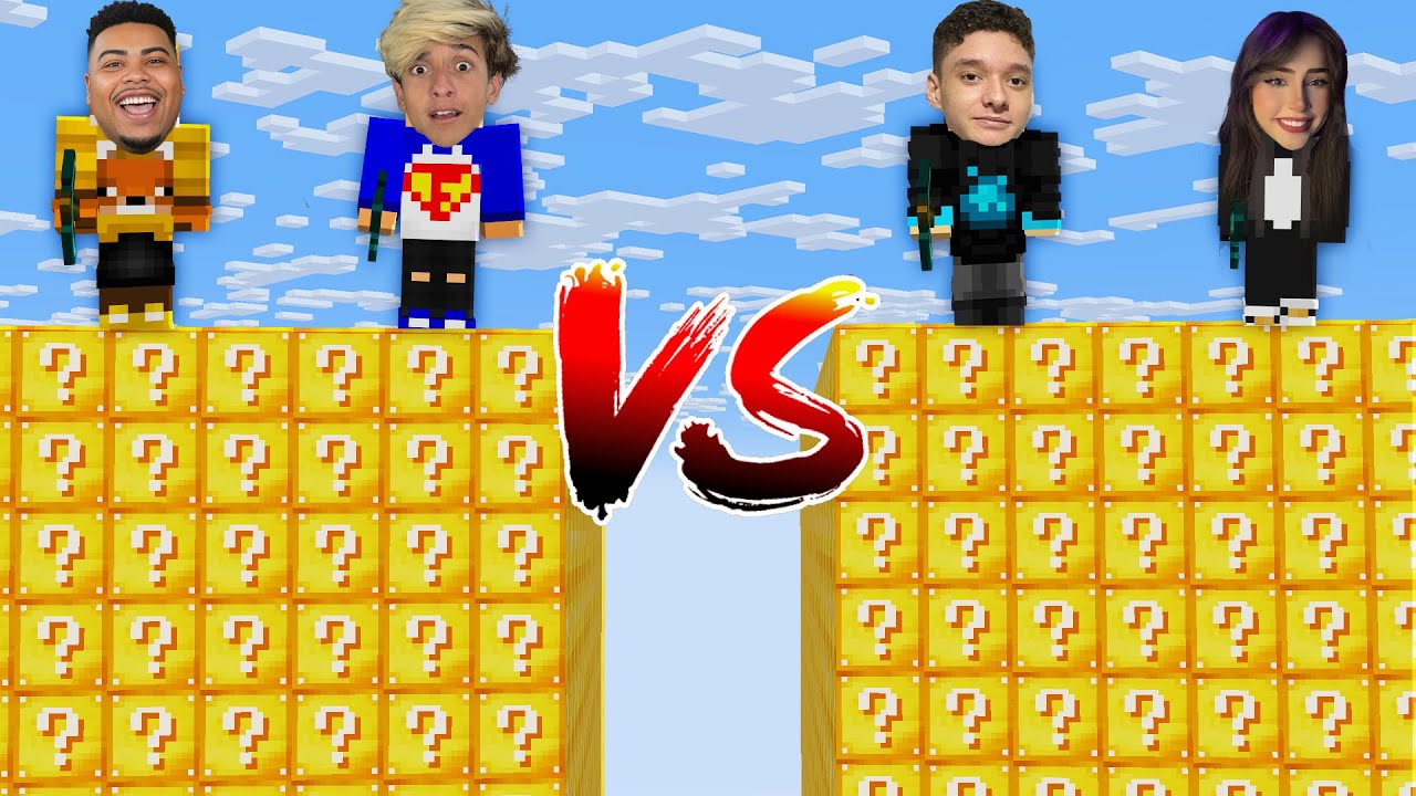 4 YOUTUBERS em um CUBÃO DE LUCKY BLOCK