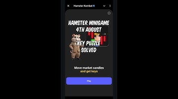 Hamster Kombat Minigame puzzle solved | 4th Aug Minigame solved