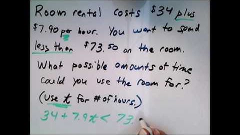 Solving a decimal word problem using a two step linear inequality