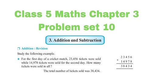 Class 5 Maths | Chapter 3. Addition and subtraction | Problem set 10 | Maharashtra state board