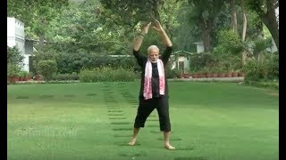 Pm Modis Shares Video Of Him Doing Workout दखय मद ज कस फट रहत ह