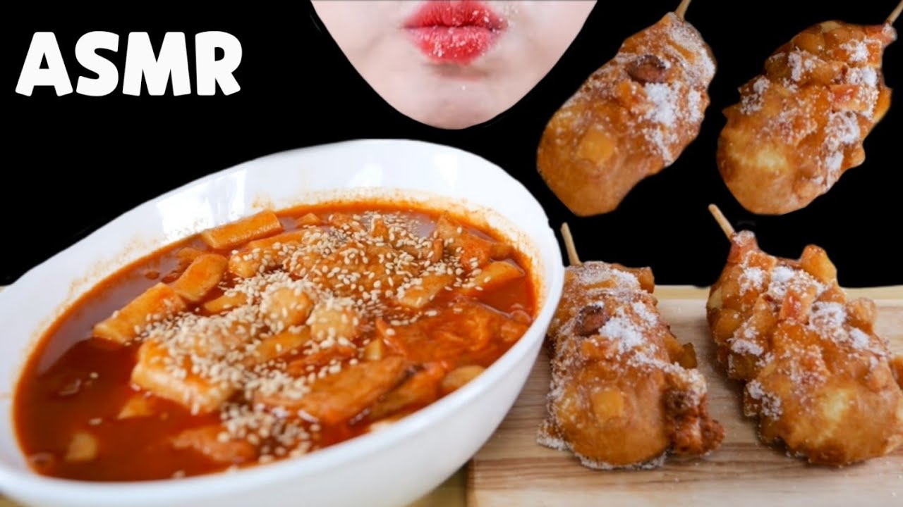 ASMR MUKBANG STIR-FRIED RICE CAKE POTATO CORN DOG 떡볶이, 핫도그 먹방 EATING SOUNDS