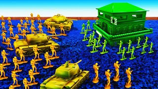 Green Army Fortress vs ENDLESS ARMY SIEGE! Attack On Toys screenshot 3
