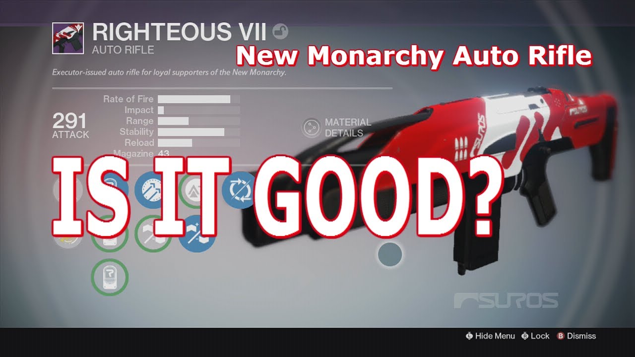 DESTINY legendry new monarchy auto rifle review (taken King)