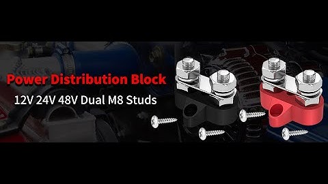 Power Distribution Terminal Block - 12V to 48V Dual M8 Studs