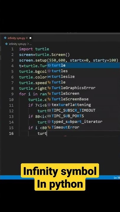 Making Infinity symbol in python turtle #shorts #python #coding # ...