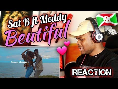 Sat-B - Beautiful ft Meddy (Official Lyrics Visualizer)REACTION