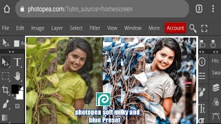 Photoshop on smartphone 📱 photopea soft milky and blue Preset in 2022 by @ZCE. screenshot 3