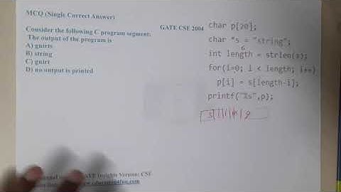 GATE CSE 2004 Q || C PROGRAMMING  ||Data Structure || GATE Insights Version: CSE