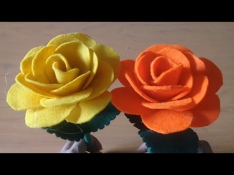  Tutorial  Cara Membuat  Bunga  Mawar  Mekar dari Flanel  untuk 
