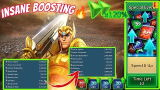Spending 1M worth speeds🤯🔥.MASSIVE TROOP BOOSTING During 120% Speedup Bonus! Lords Mobile Power-Up💥🔥