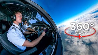 360° Airline Cockpit View, FULL Flight | Dallas  Miami | American Eagle E145