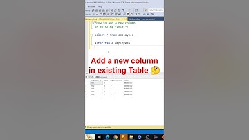 | SQL Interview Questions and Answers| Add a New Column In Existing Table | #sql #sqlinterview