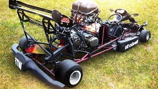 DIY crazy go cart with Ninja bike engine 260 kmh!