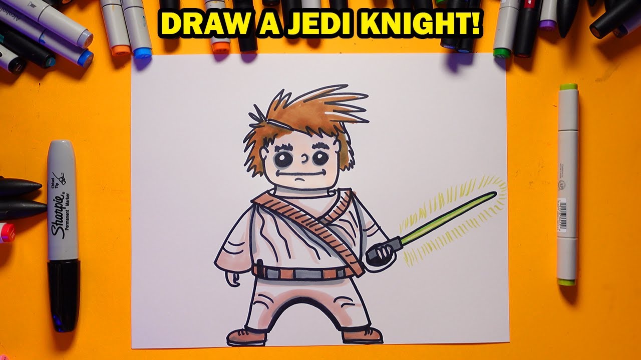 How to Draw a Jedi Knight from Star Wars!