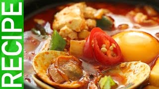 The ultimate comfort food ㅣ  Haemul Sundubu  Jjigae (seafood silken tofu stew:해물순두부찌개만들기)