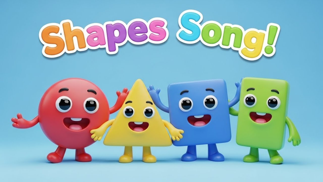 Shapes Song for Kids Circle, Square, Triangle, Rectangle Rhyme Fun ...