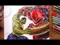 Avengers : Hulk vs Hulkbuster(Veronica) - speed drawing | drawholic