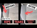 How to fix RIPS, TEARS, AND CIGARETTE BURNS in your cars upholstery!  Satisfying ASMR Car Detail